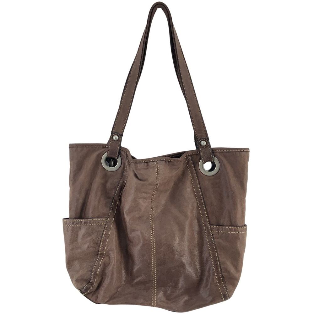 Elegant Brown Leather Tote Bag